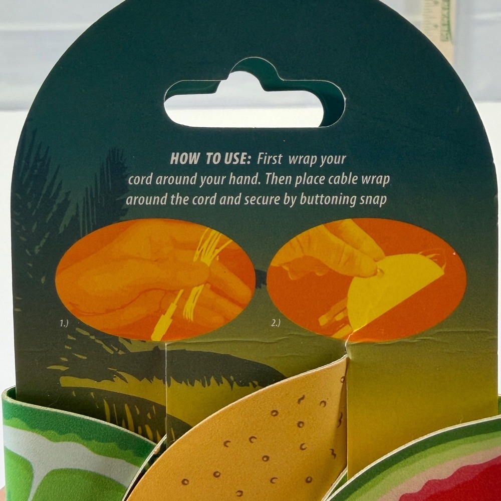 Solaray Fruit Cable Wrap 3-Pack Set of 2 Cord Organizers 1147B2 - Picture 2 of 4